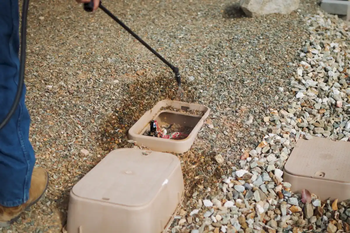 Expert pest control technician applying pest treatments in a residential property